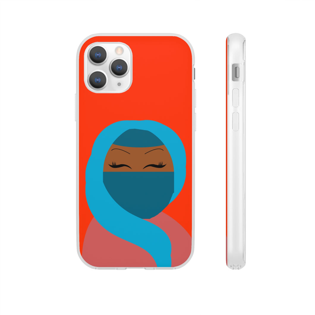 Pop of Joy! Muslimah Hijab Flexi Phone Case - Deep Orange