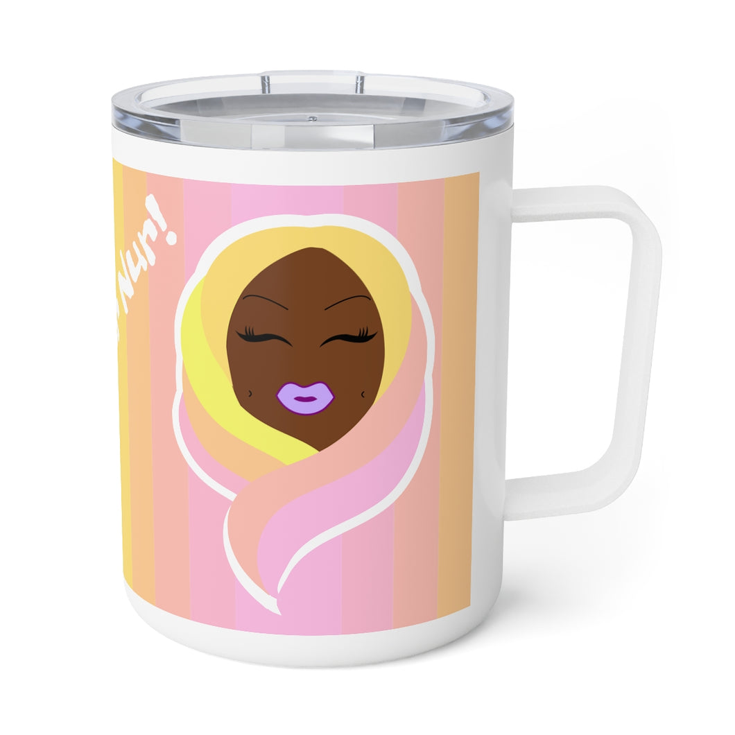 Shine Your Nur (Mahogany) - Insulated Coffee Mug, 10oz